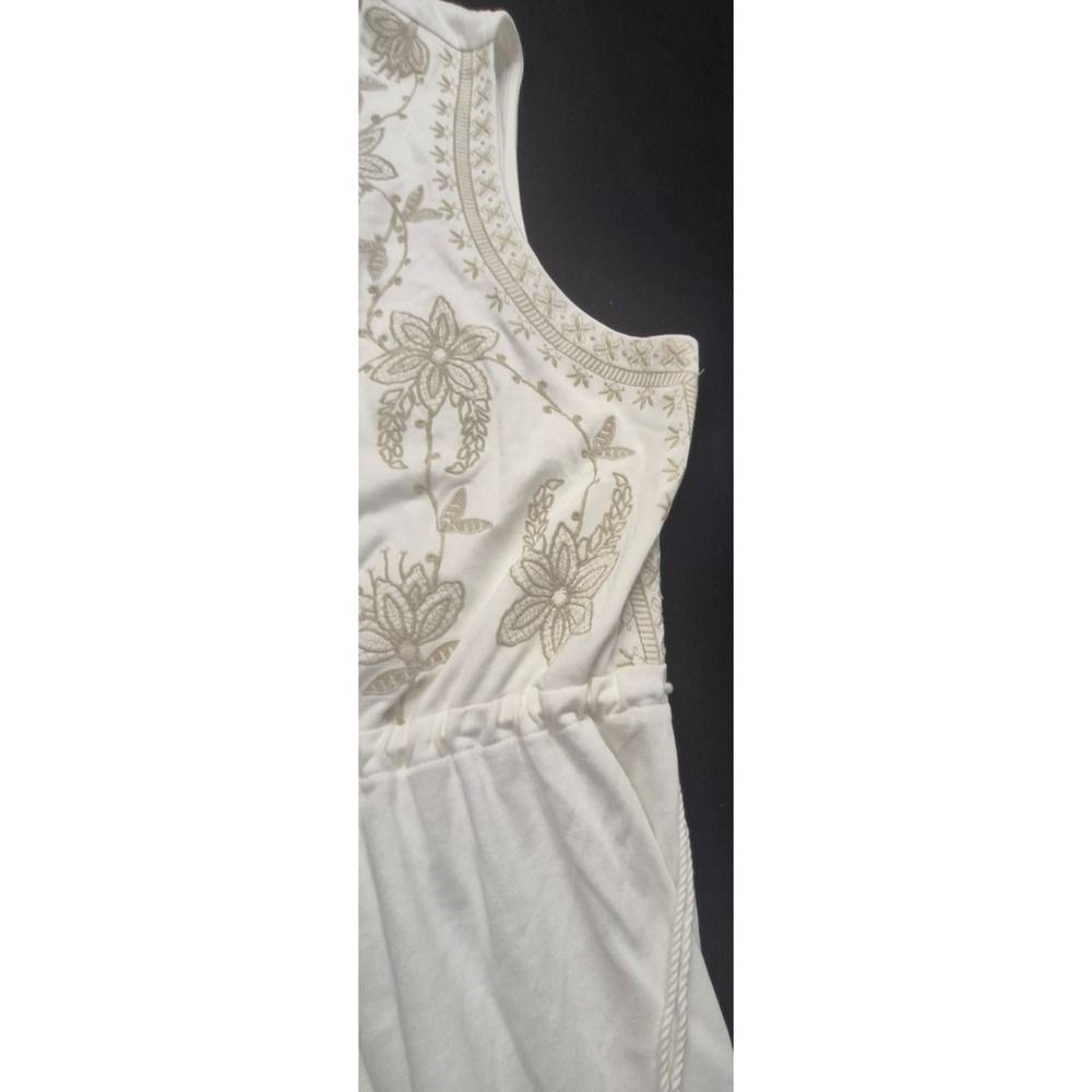 J Jill white sleeveless embroidered tassel tie waist babydoll dress 2XL boho - Picture 6 of 16